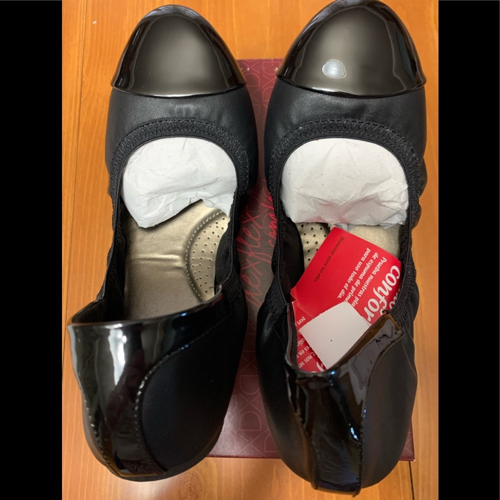Payless Womens Dexflex Black Claire Scrunch Flats 13 wide